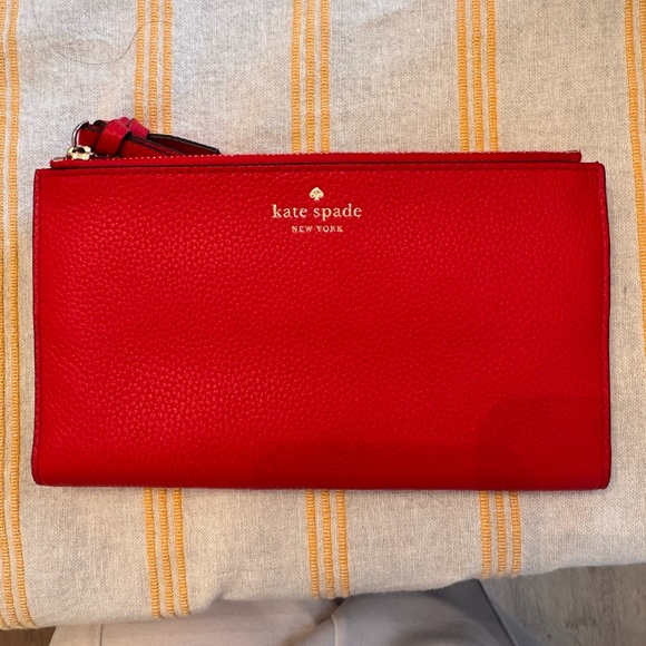 kate spade Handbags - kate spade Red Leather Zip Pouch